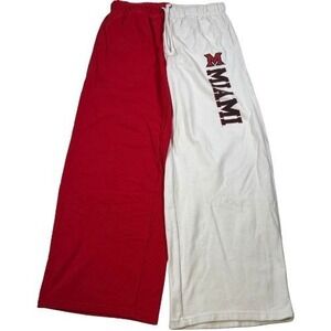 Miami University Redhawks Sweatpants Mens Large Terry Split Leg Baggy Wide Leg